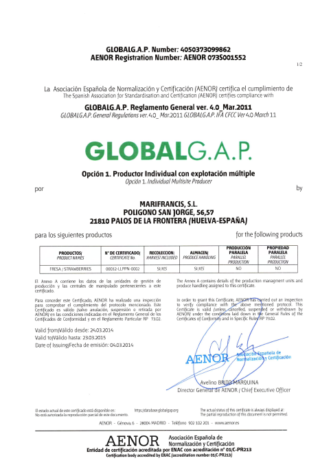 Globalgap Certificado